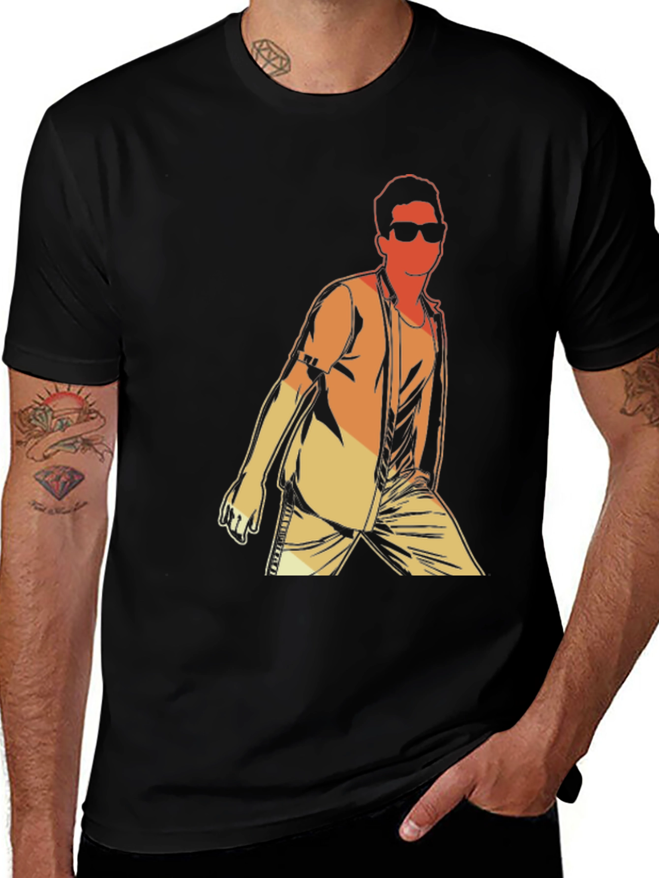 Variant 20 of Retro Graphic Tee - Cool Man Illustration