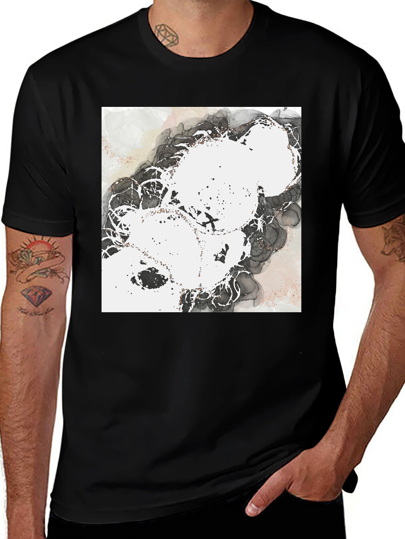 Variant 26 of Abstract Ink Graphic Tee - Modern Style
