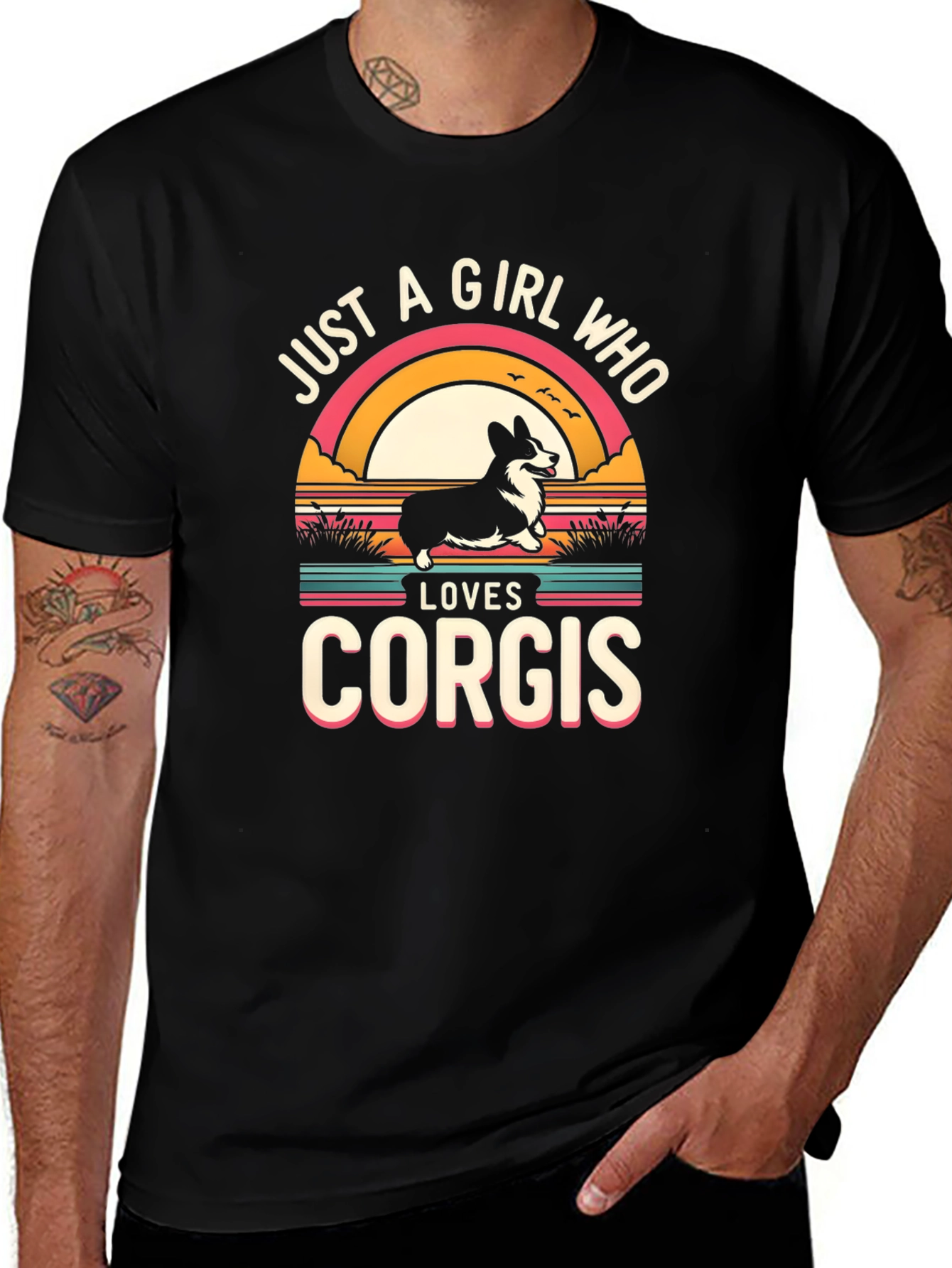 Variant 15 of Just a Girl Who Loves Corgis Graphic Tee