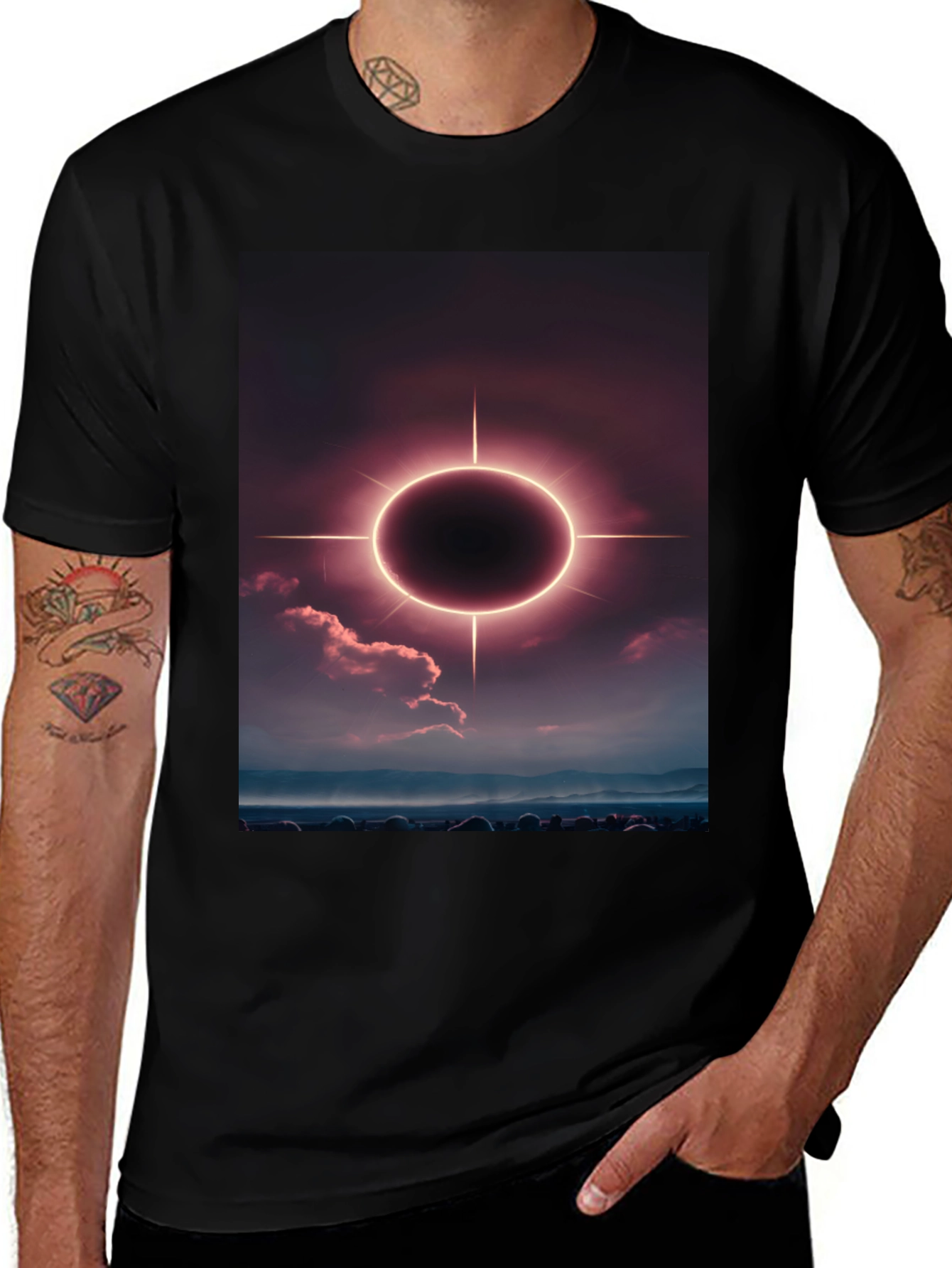 Variant 20 of Eclipse Graphic Tee - Soft Cotton Black T-Shirt