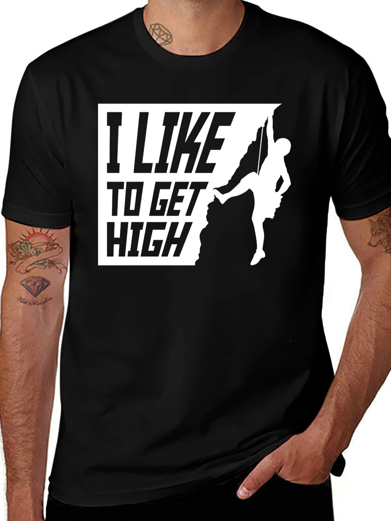 Variant 24 of I Like to Get High Rock Climbing T-Shirt