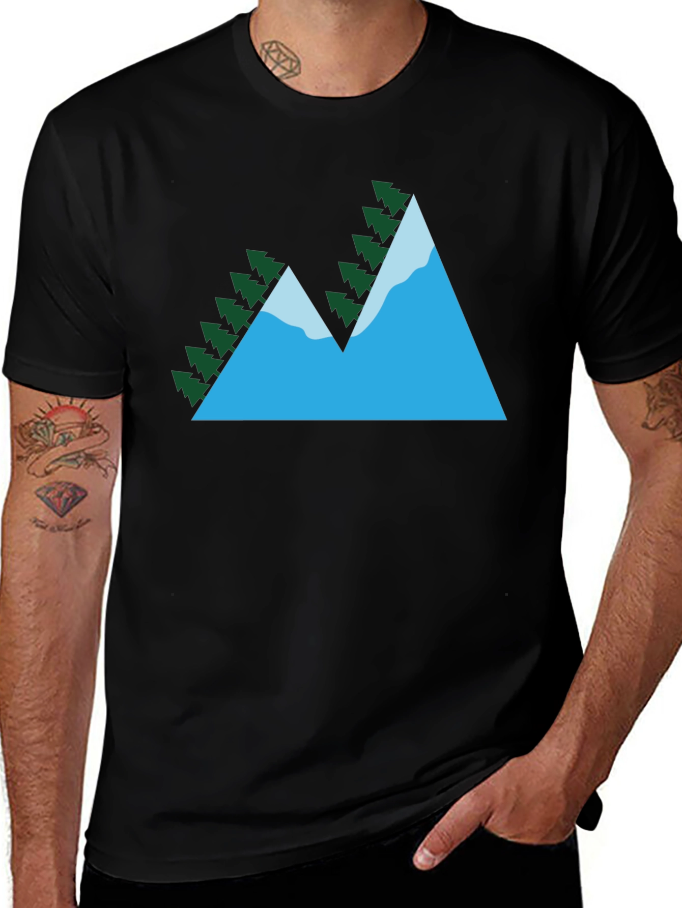 Variant 7 of Mountain Peak Graphic T-Shirt - Nature Lover's Tee