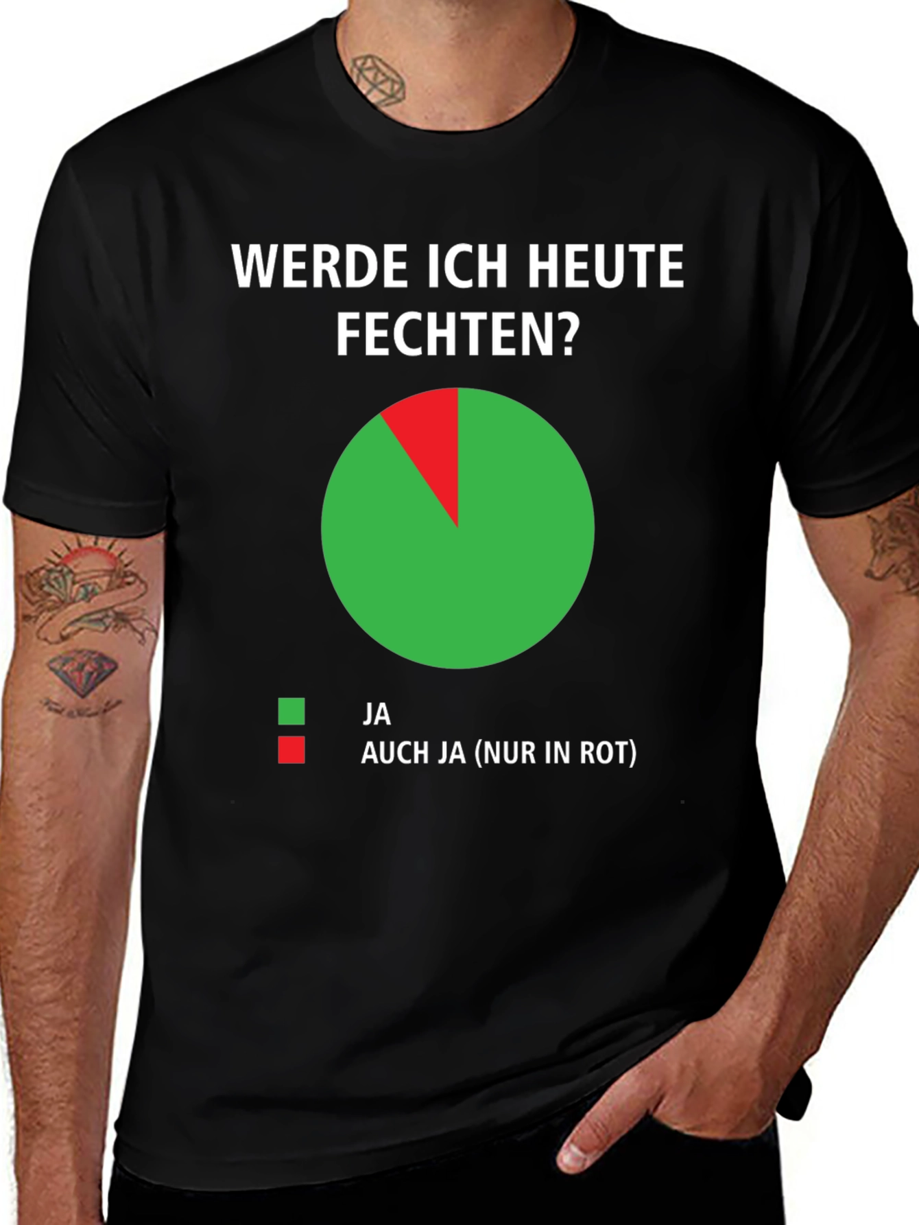 Variant 13 of Funny German Fencing T-Shirt - Werde Ich Heute Fechten?