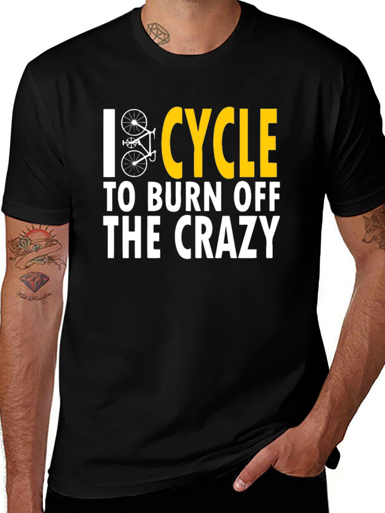 Variant 4 of Cycle to Burn Crazy T-Shirt - Funny Biker Tee