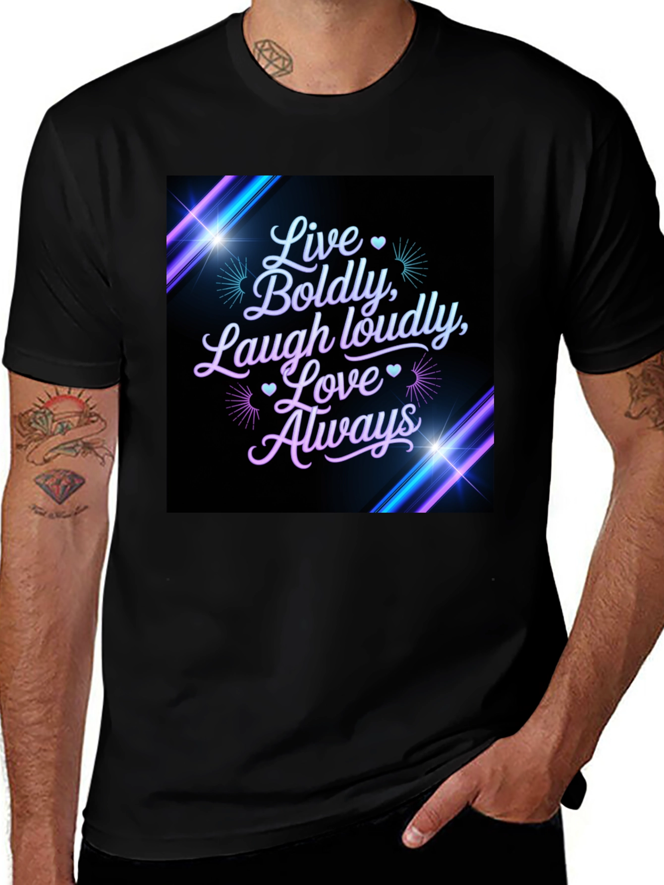 Variant 25 of Live Boldly Graphic Tee - Black