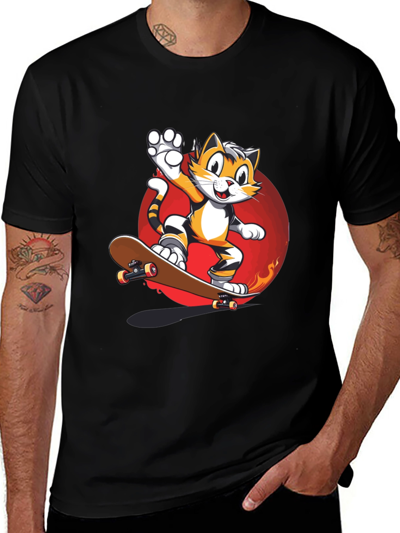 Variant 11 of Cool Cat Skateboard Graphic Tee