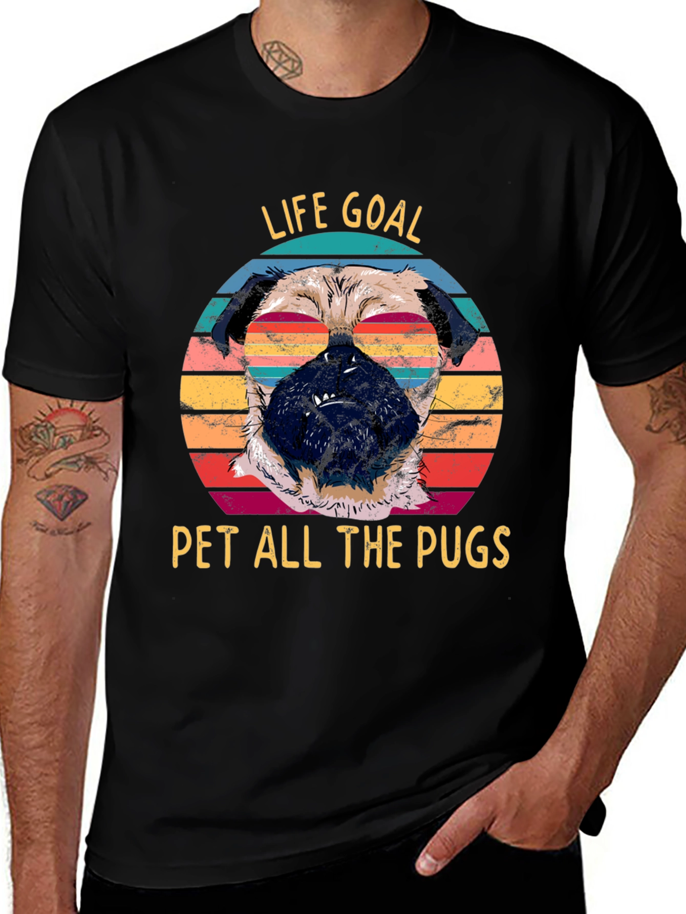 Variant 30 of Life Goal Pet All The Pugs Graphic Tee