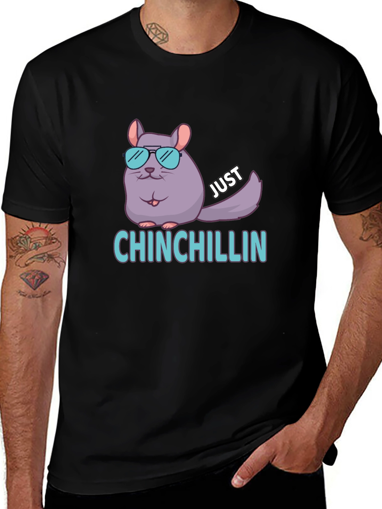 Variant 2 of Cool Chinchilla Chill Out T-Shirt - Black