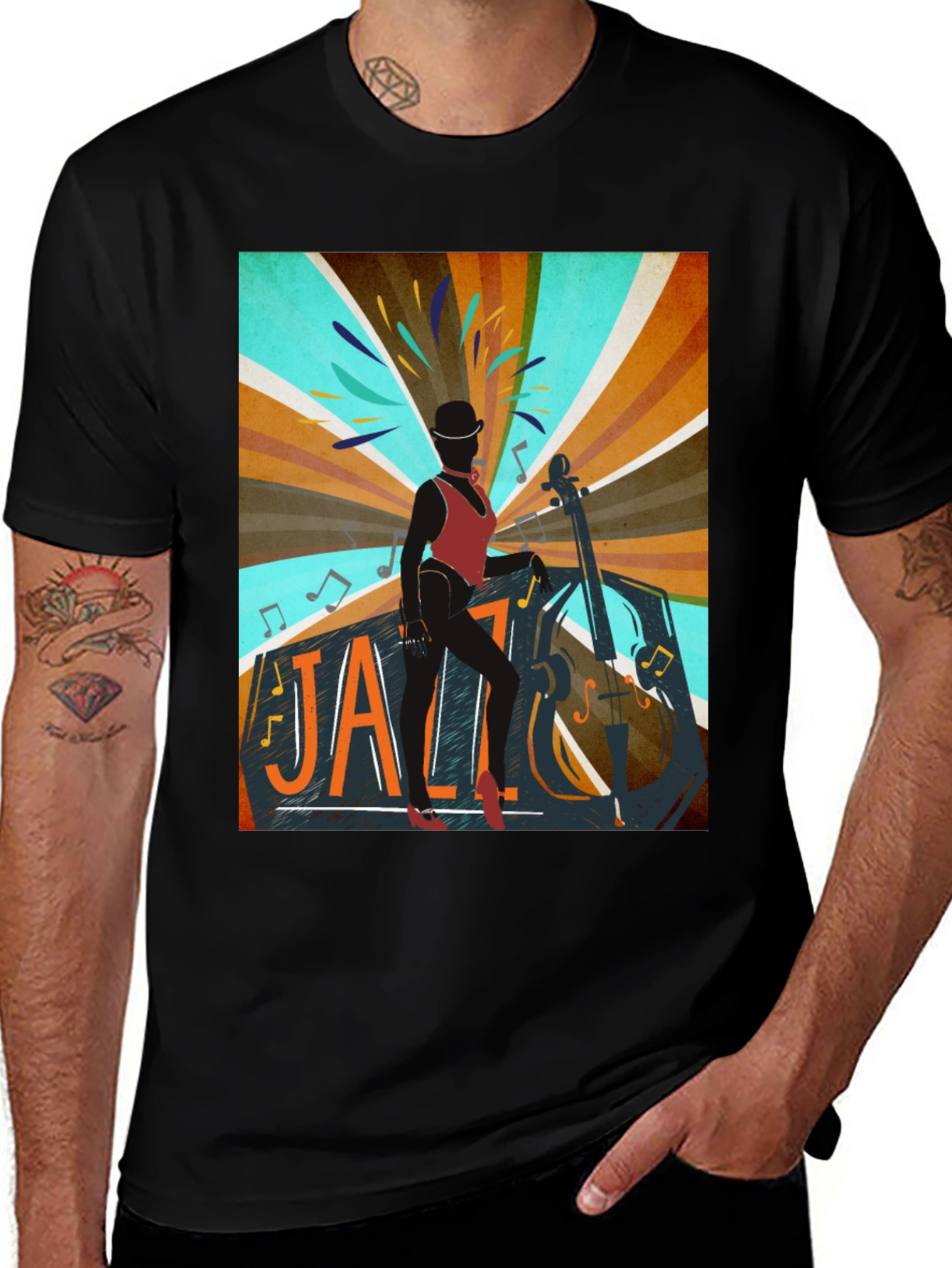 Variant 12 of Jazz Music T-Shirt - Black