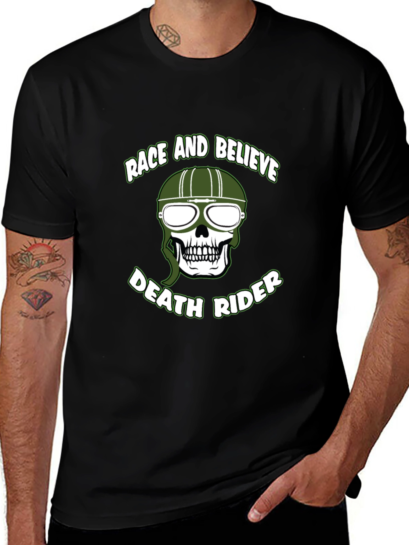 Variant 21 of Death Rider Graphic T-Shirt - Race and Believe!