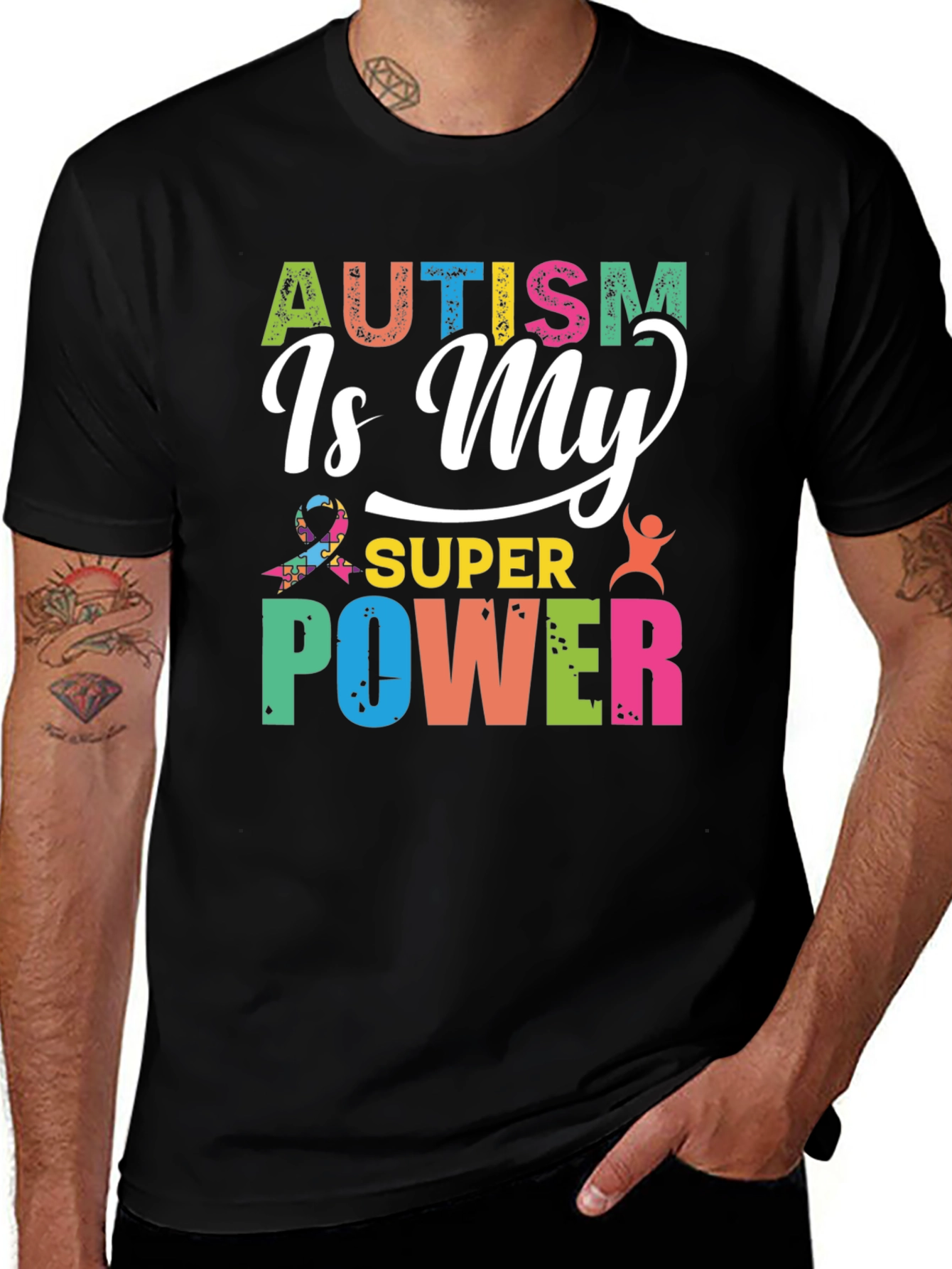 Black Autism Is My Super Power Graphic Tee main image