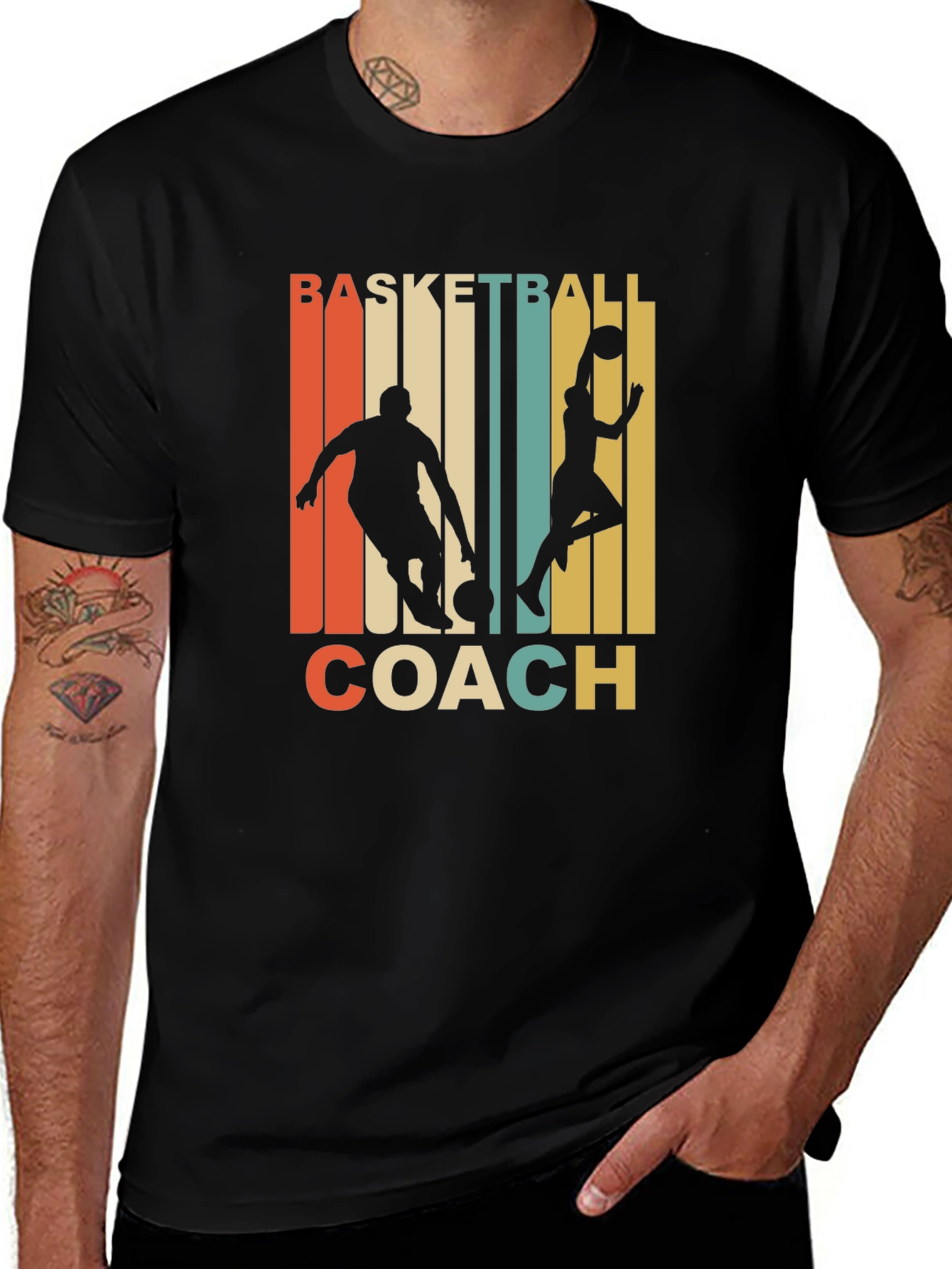 Variant 14 of Basketball Coach Retro Style Graphic T-Shirt