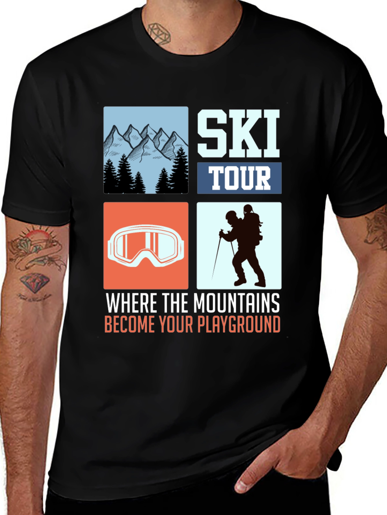 Ski Tour T-Shirt: Mountain Playground