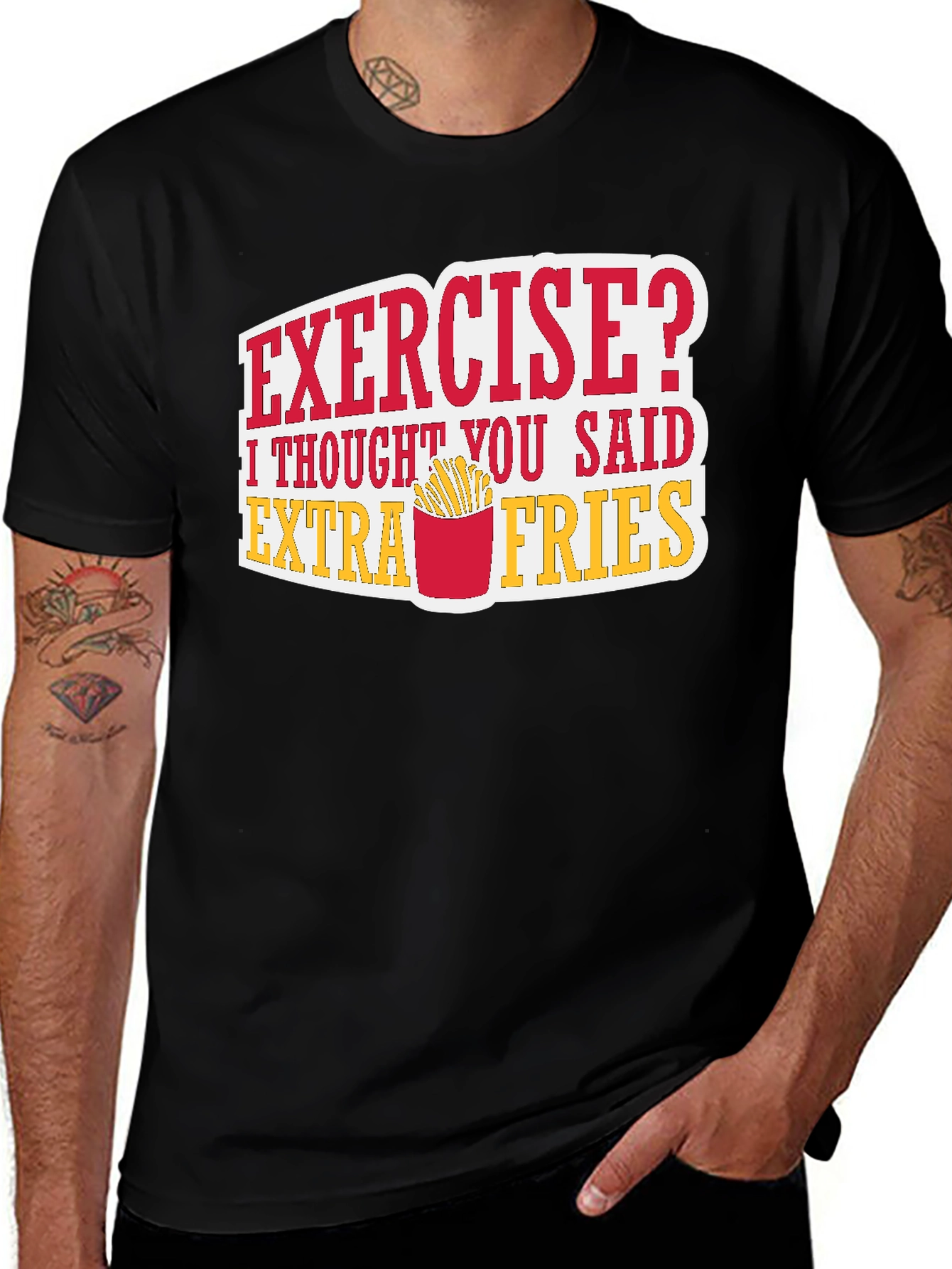 Variant 15 of Extra Fries T-Shirt - Funny Foodie Tee