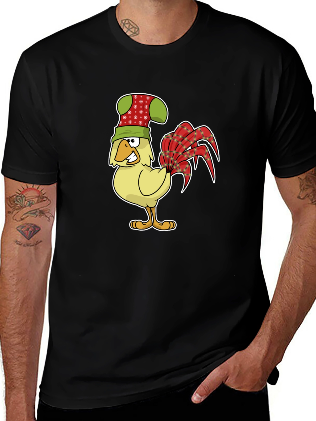 Variant 26 of Festive Rooster Graphic Tee - Novelty Chicken Shirt