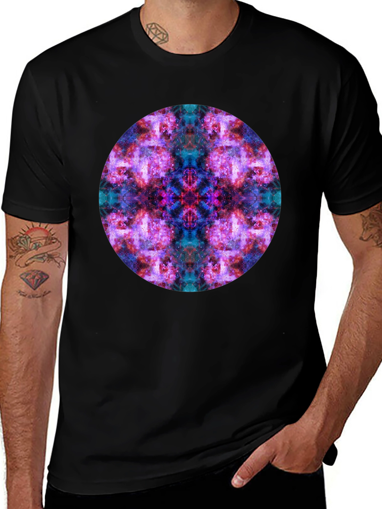 Variant 9 of Cosmic Mandala Graphic Tee - Premium Cotton Blend
