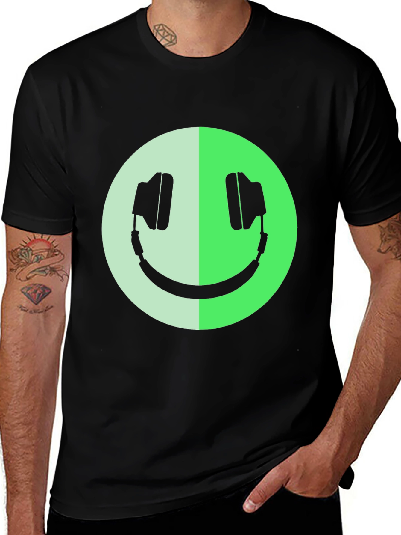 Headphone Smiley Graphic Tee