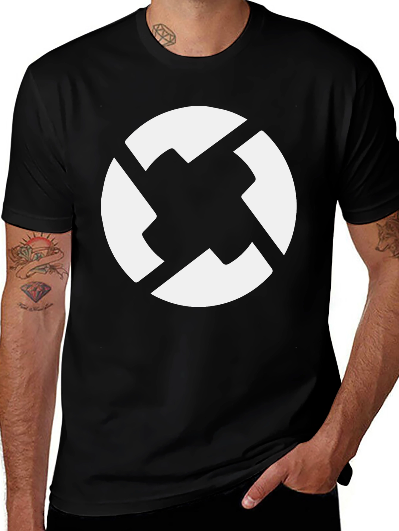 Variant 3 of Abstract Graphic Tee - Black Cotton Blend