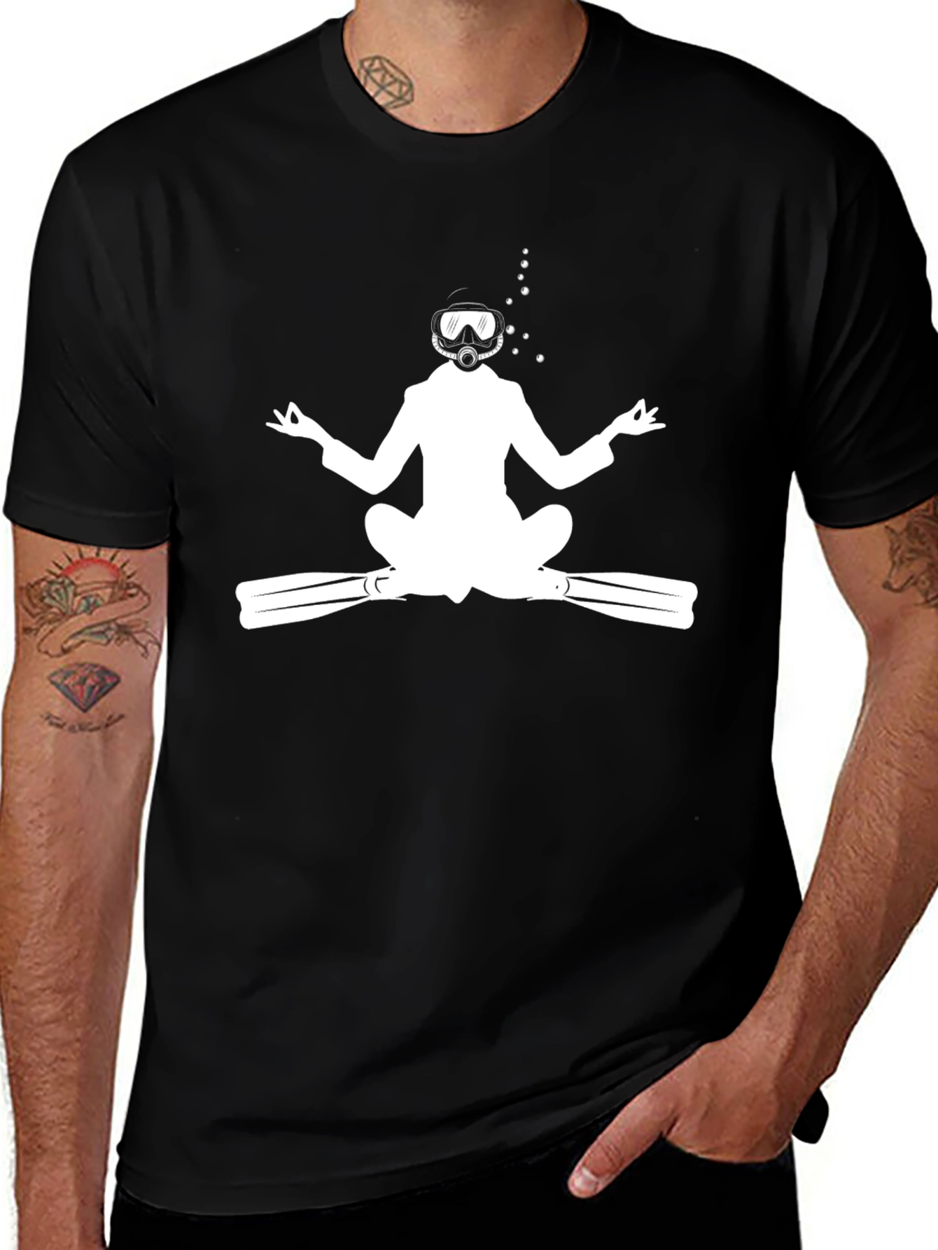 Variant 17 of Meditating Diver T-Shirt - Black