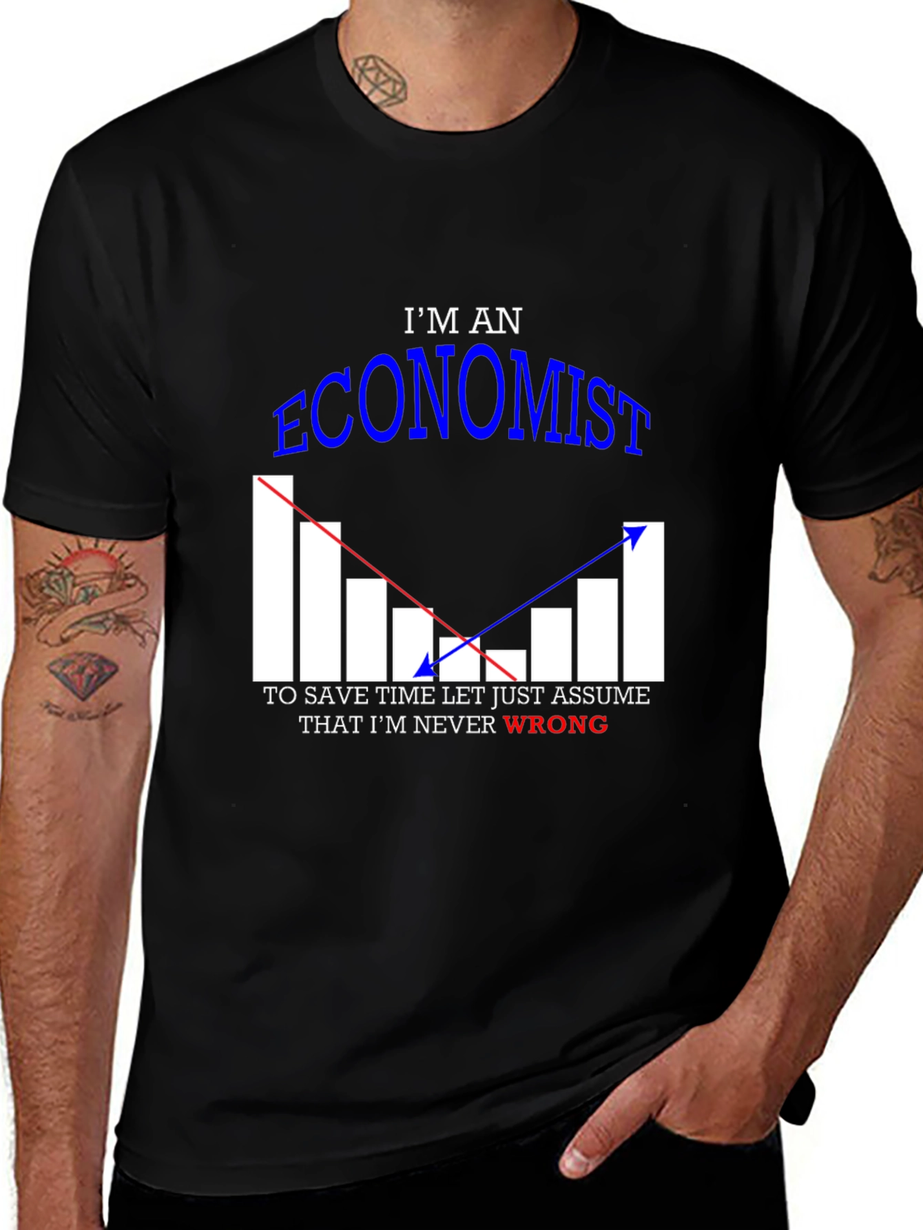 Economist T-Shirt - Never Wrong!  Funny Graph Tee
