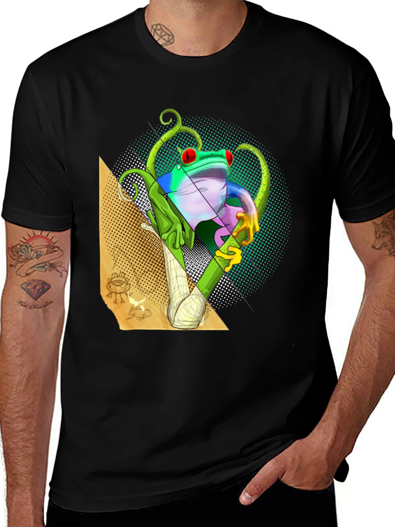 Variant 9 of Geometric Frog T-Shirt - Unique Graphic Tee