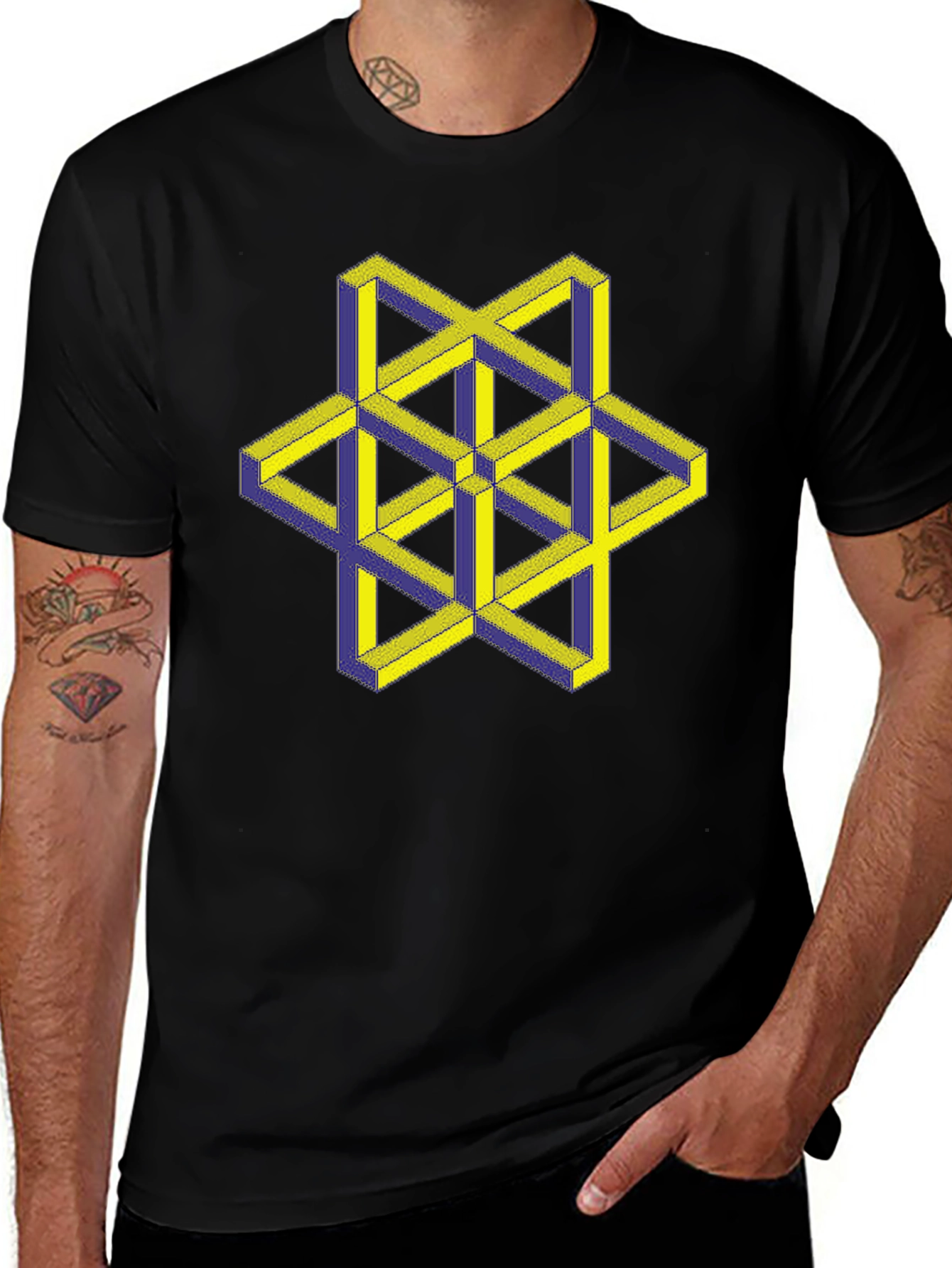 Variant 15 of Impossible Shape Graphic Tee - Black Unisex T-Shirt