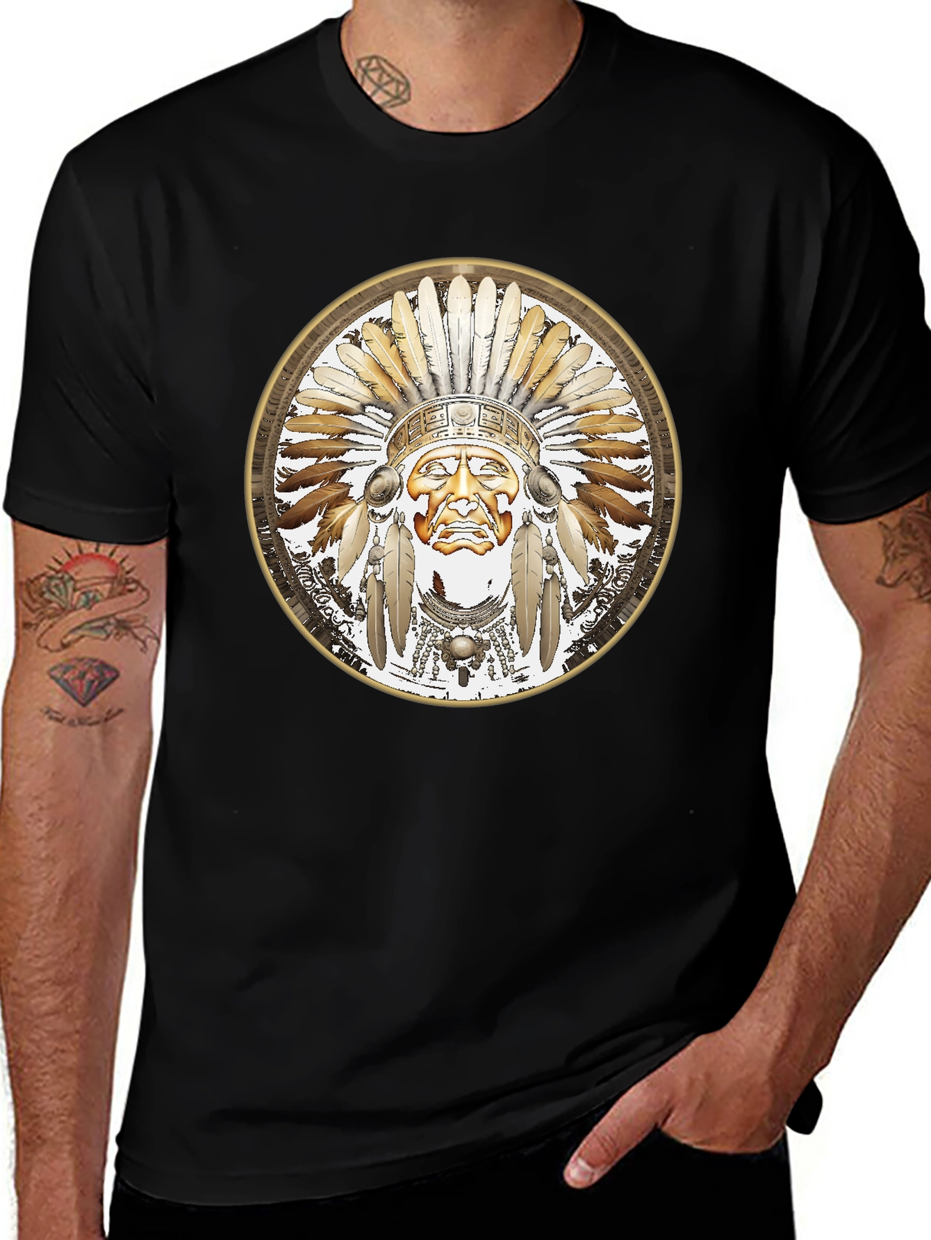 Native American Chief Graphic T-Shirt