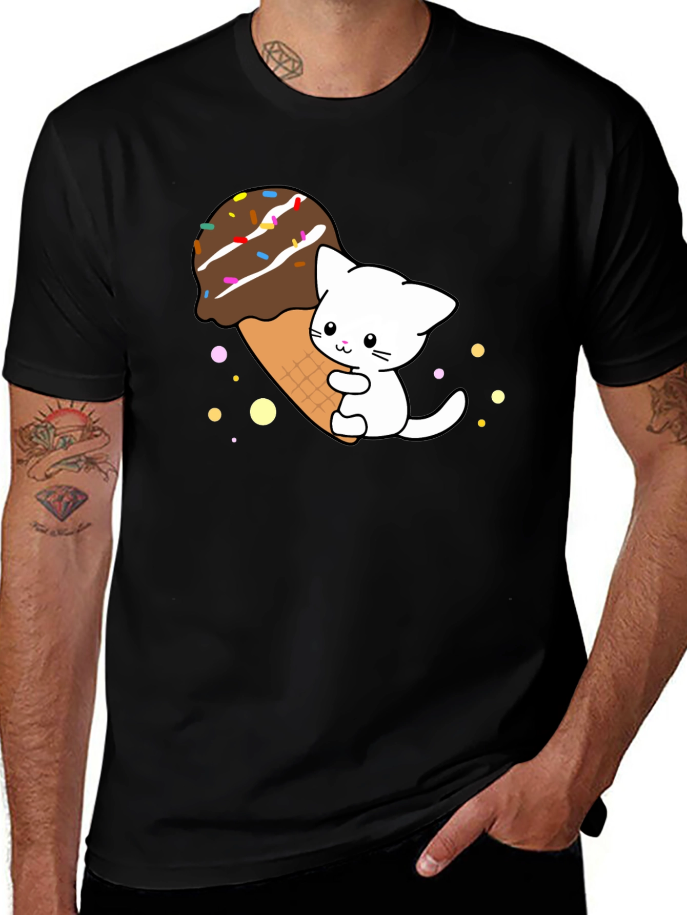 Variant 18 of Cute Cat Ice Cream T-Shirt