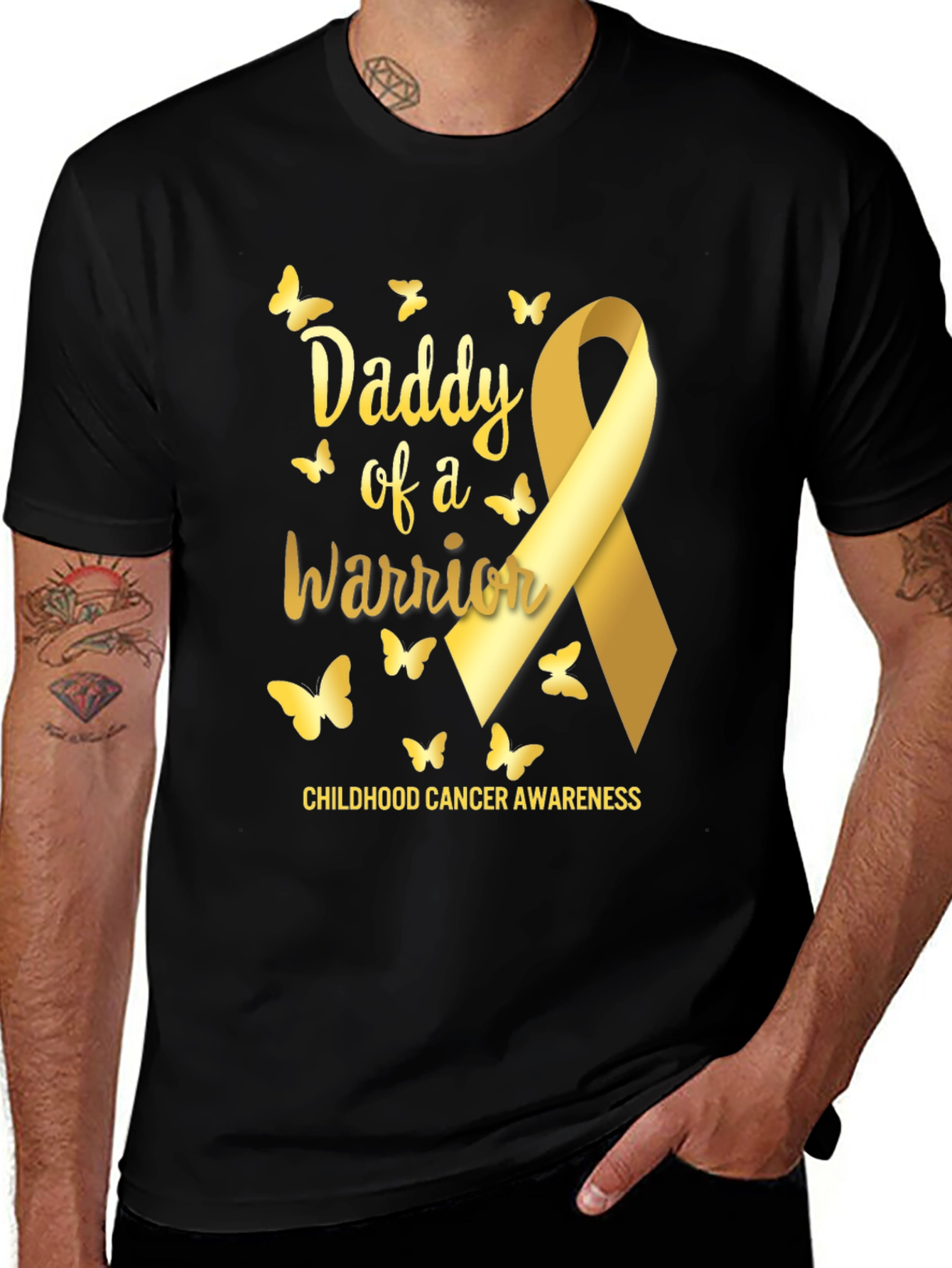 Variant 26 of Daddy of a Warrior Childhood Cancer Awareness T-Shirt