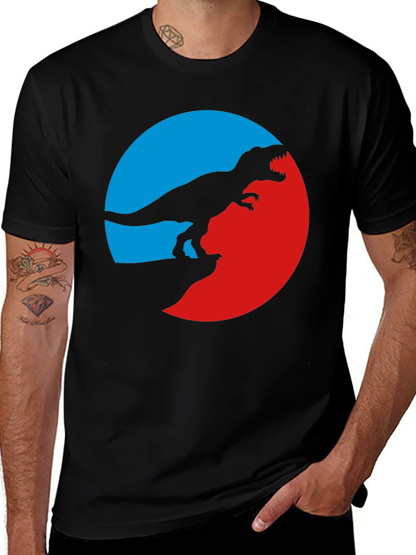 Variant 4 of Dino Circle Tee - Graphic T-Rex T-Shirt