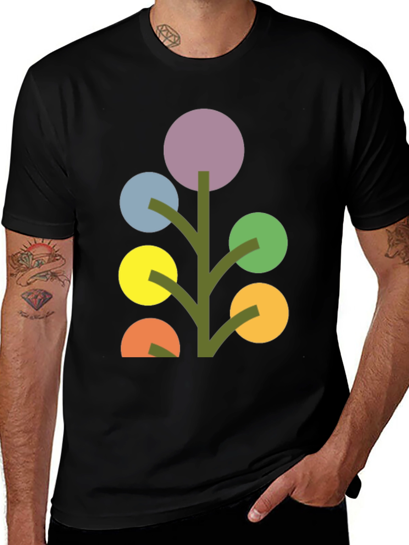 Variant 13 of Abstract Geometric Tree Graphic Tee - Modern Art Shirt