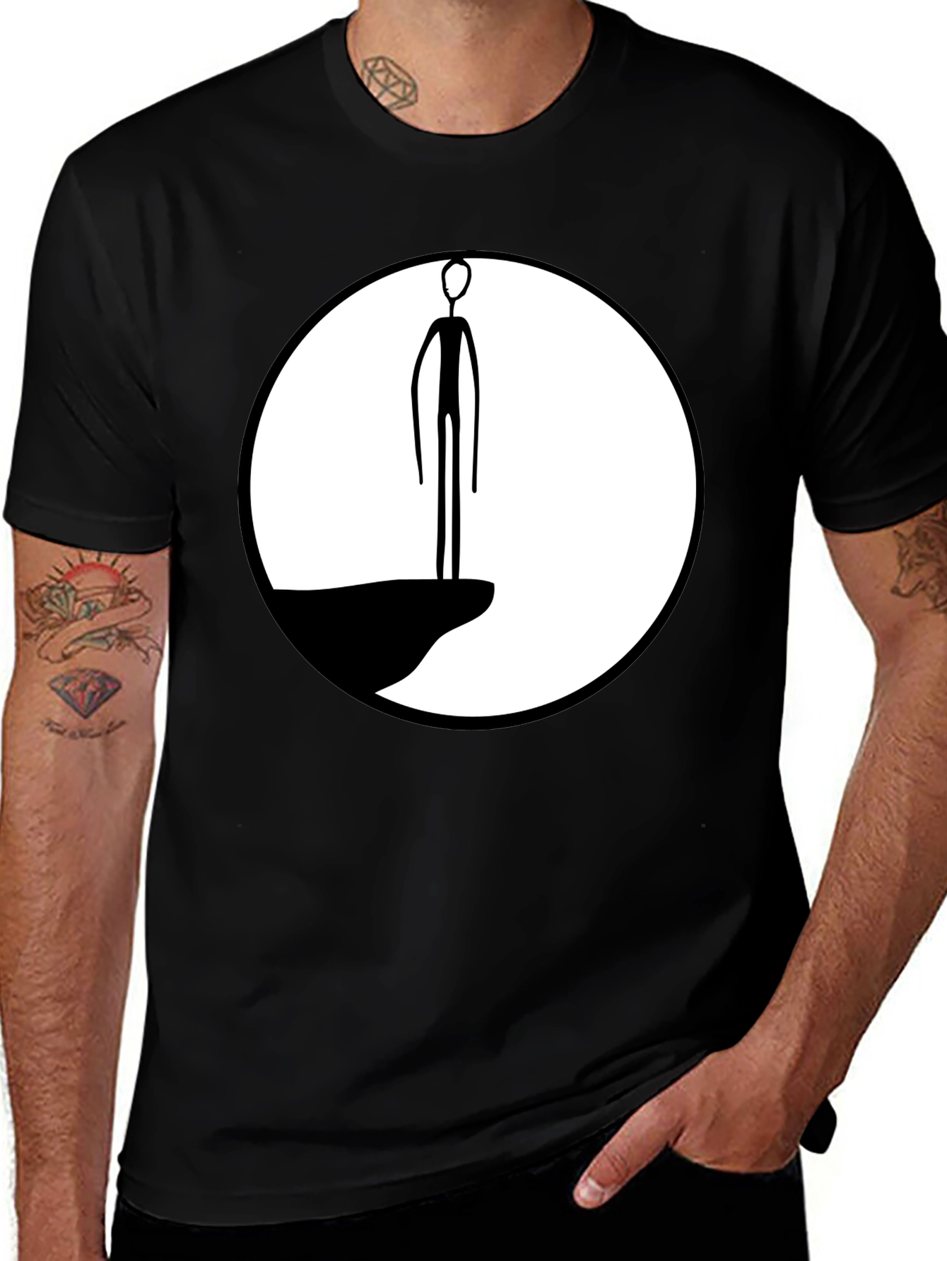 Variant 15 of Abstract Cliff Dweller Graphic Tee - Black