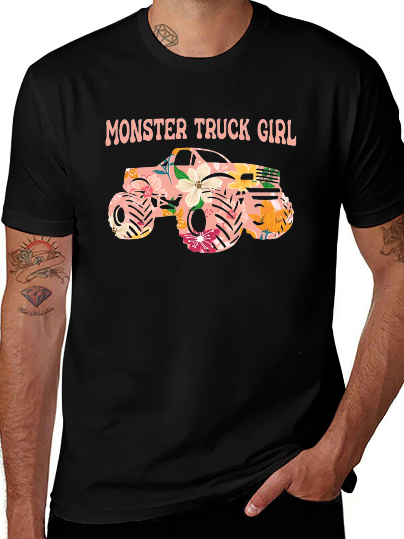 Variant 30 of Monster Truck Girl Black Graphic Tee