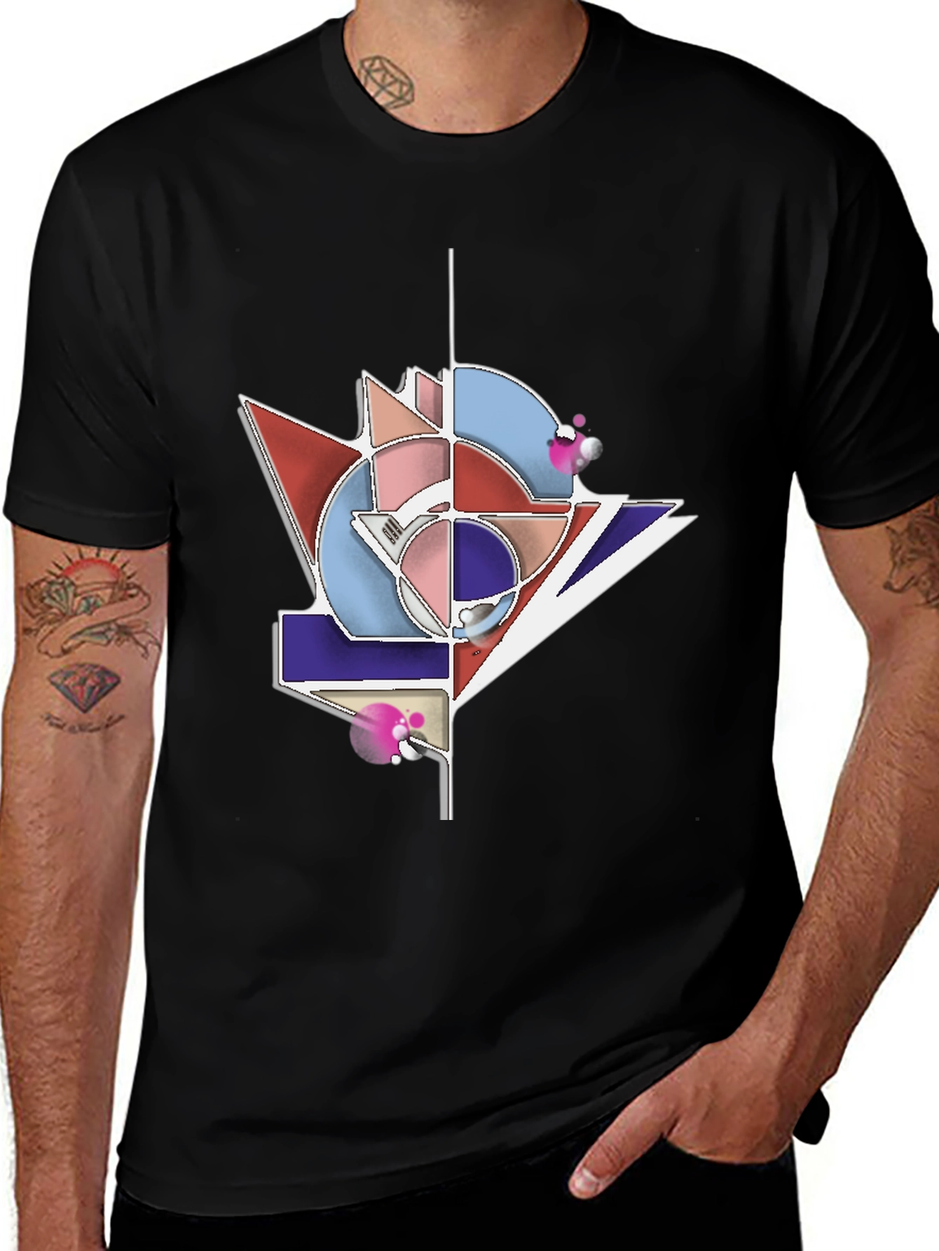 Variant 2 of Geometric Graphic Tee - Modern Art T-Shirt