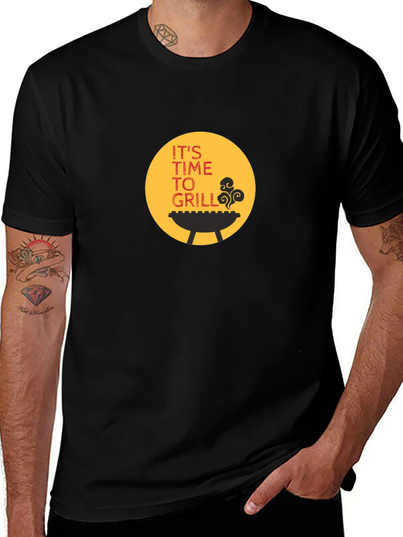 Variant 8 of It's Time To Grill Black Graphic Tee