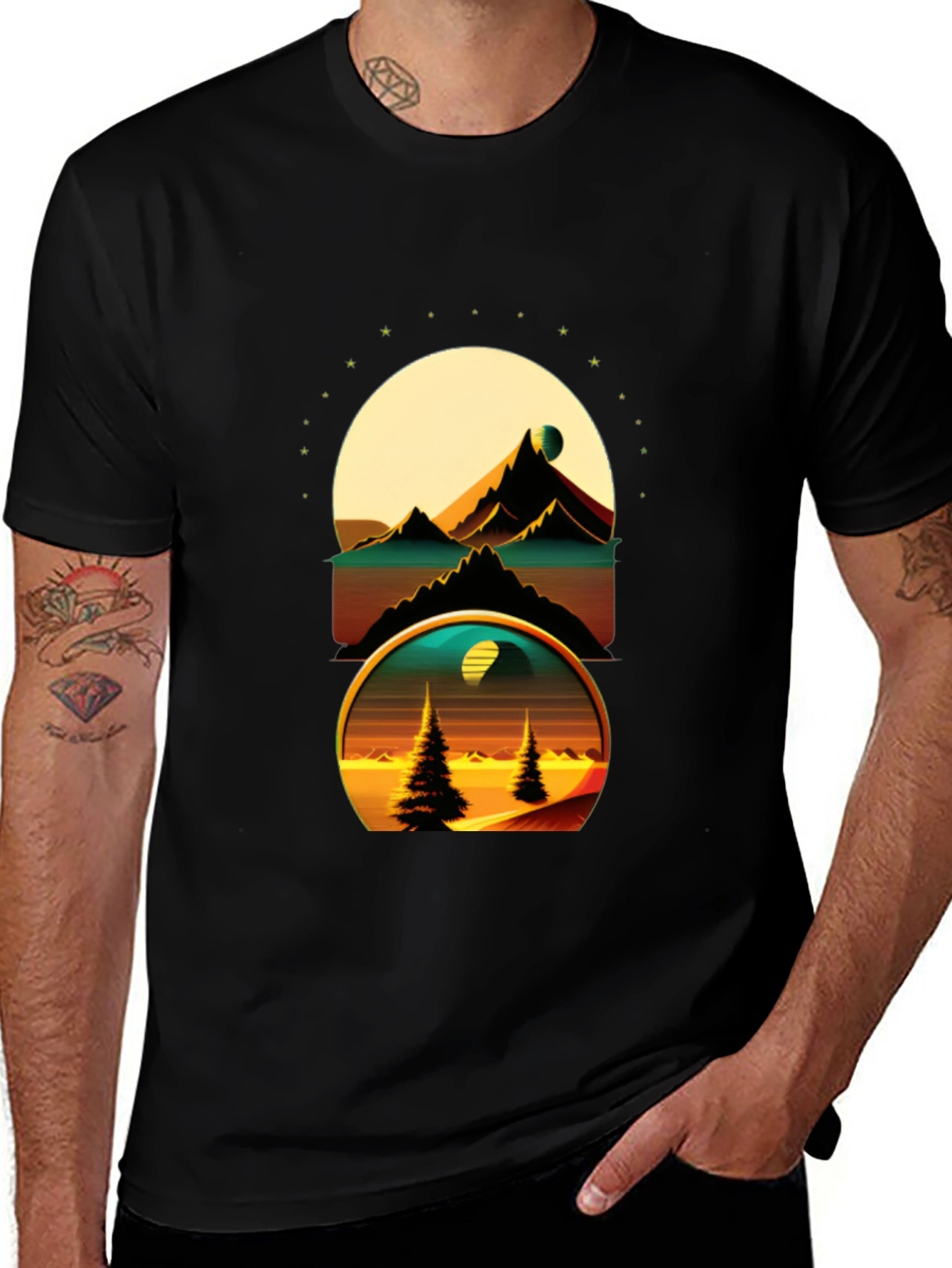Variant 15 of Retro Landscape Graphic T-Shirt - Soft Cotton Tee