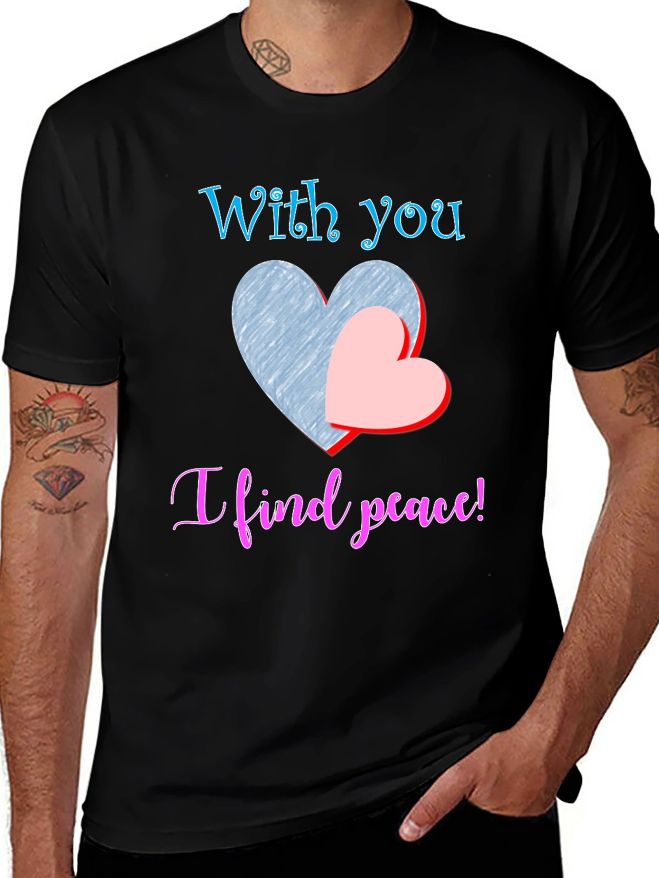 With You I Find Peace Black T-Shirt