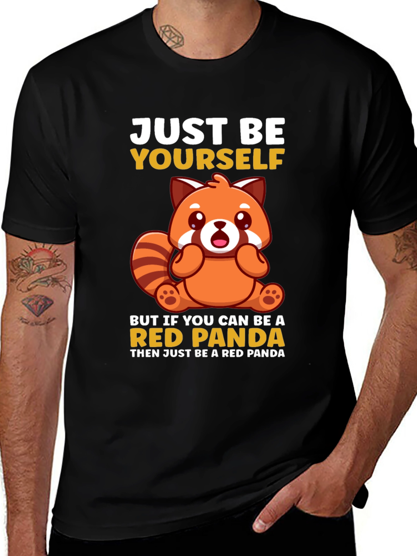 Variant 6 of Red Panda Graphic T-Shirt - "Just Be Yourself"