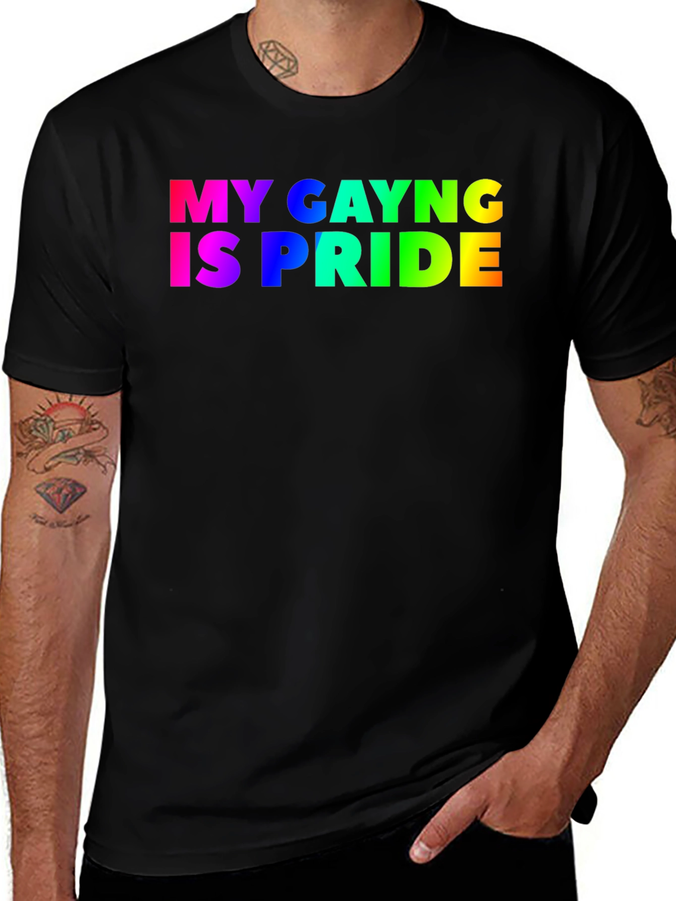 Variant 13 of My Gayng Is Pride T-Shirt - Black LGBT Tee