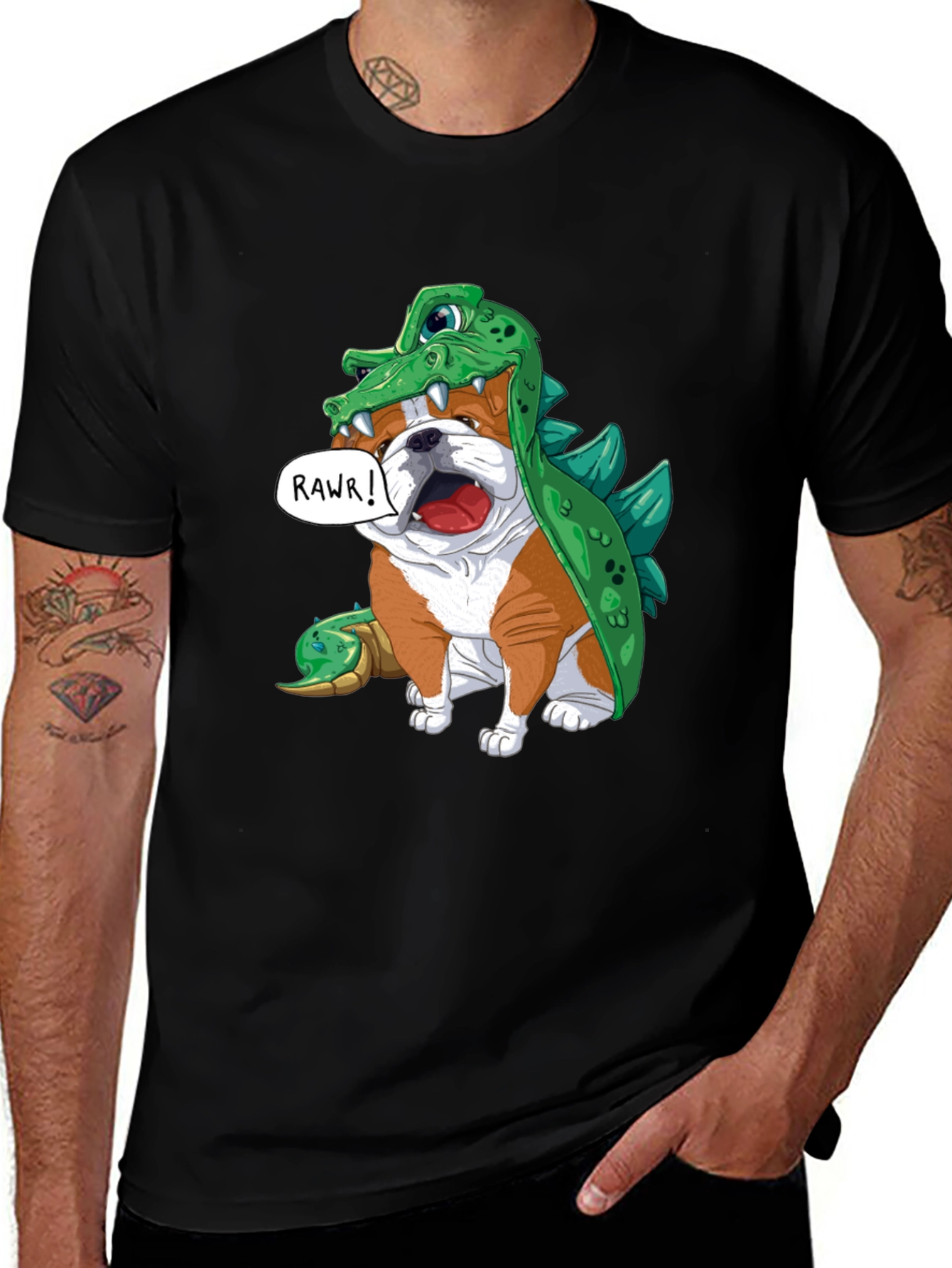 Variant 10 of Bulldog in Crocodile Costume T-Shirt