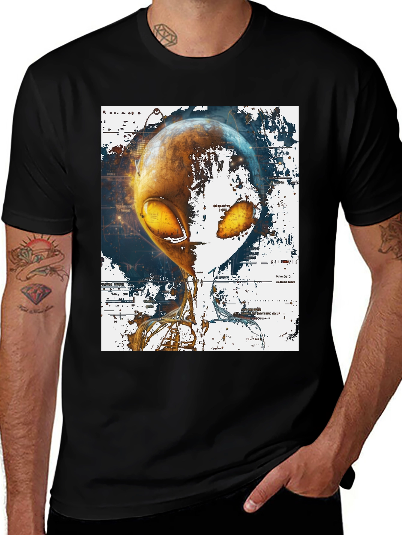 Alien Graphic Black T-Shirt