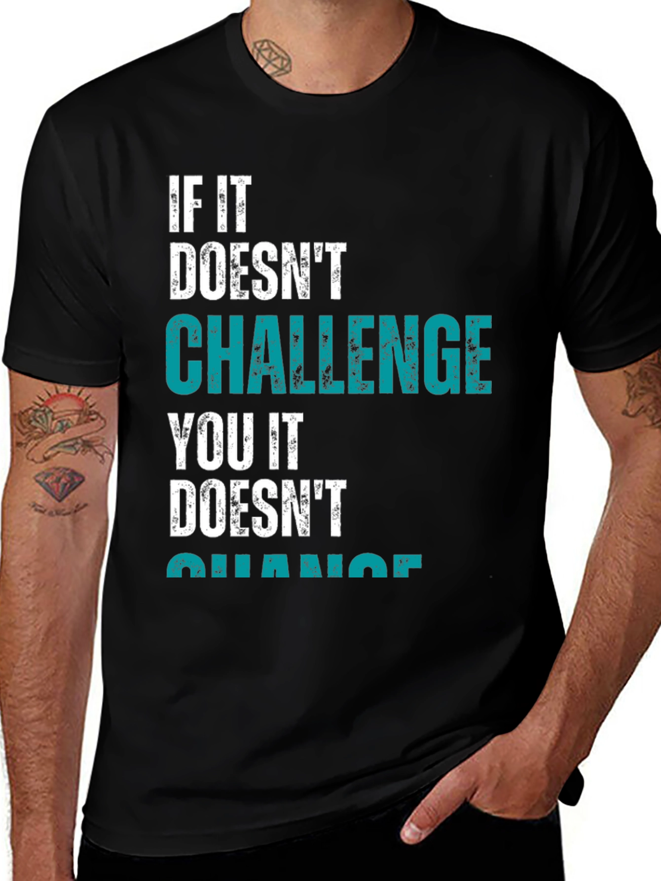 Variant 28 of Challenge Yourself Black Graphic Tee