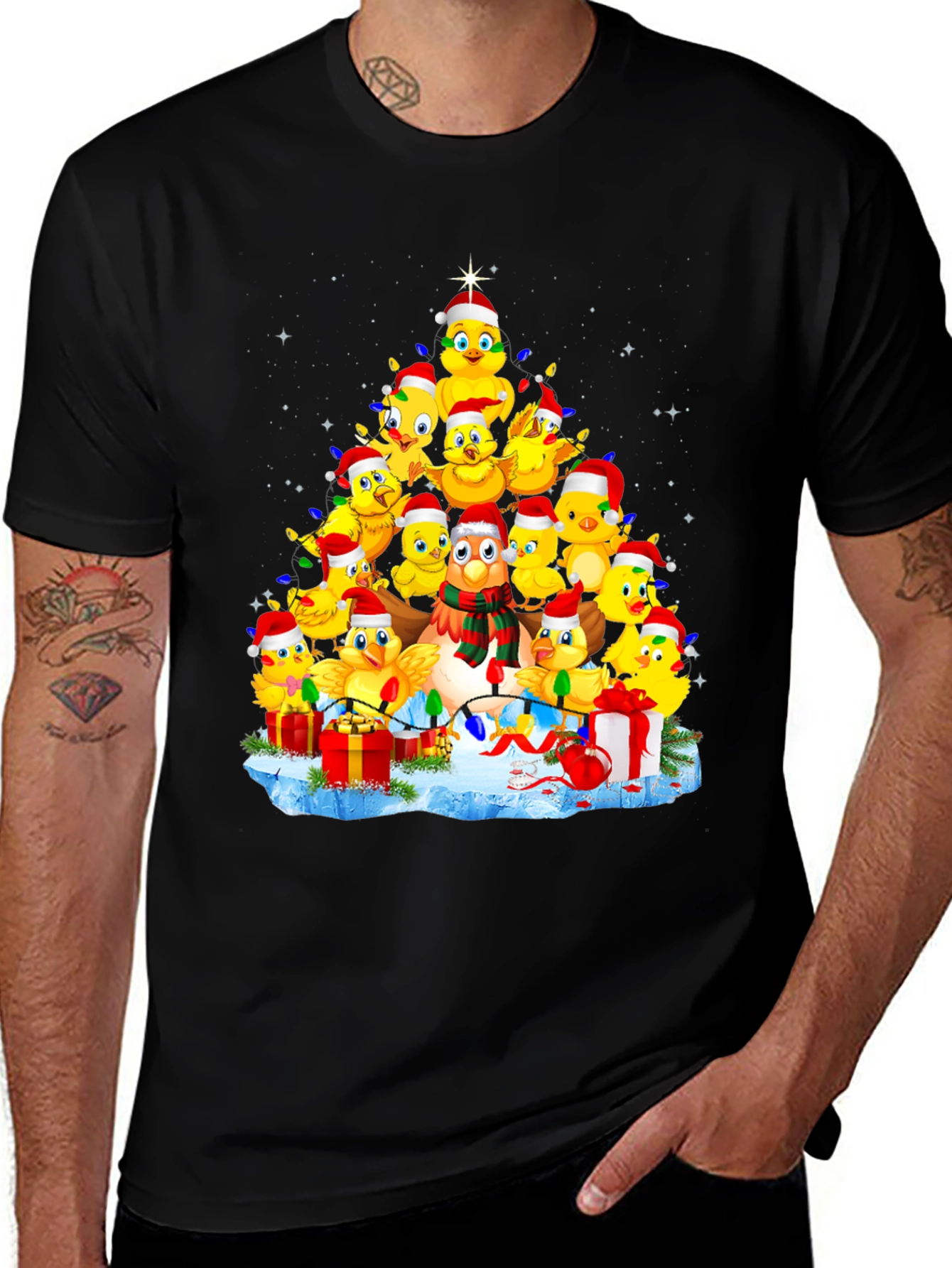 Christmas Chicks Tree Graphic Tee