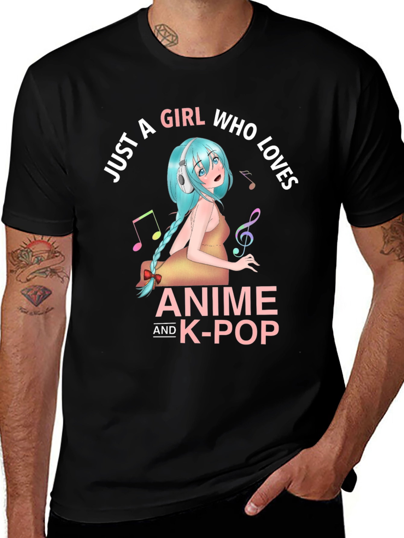 Variant 25 of Anime & K-Pop Girl T-Shirt - Music Lover Tee