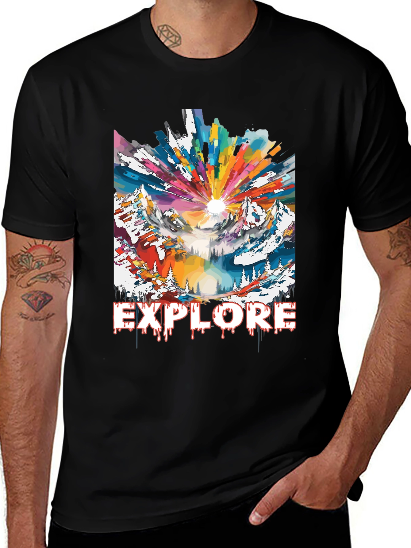 Variant 25 of Explore Graphic Tee - Adventure Mountain Design