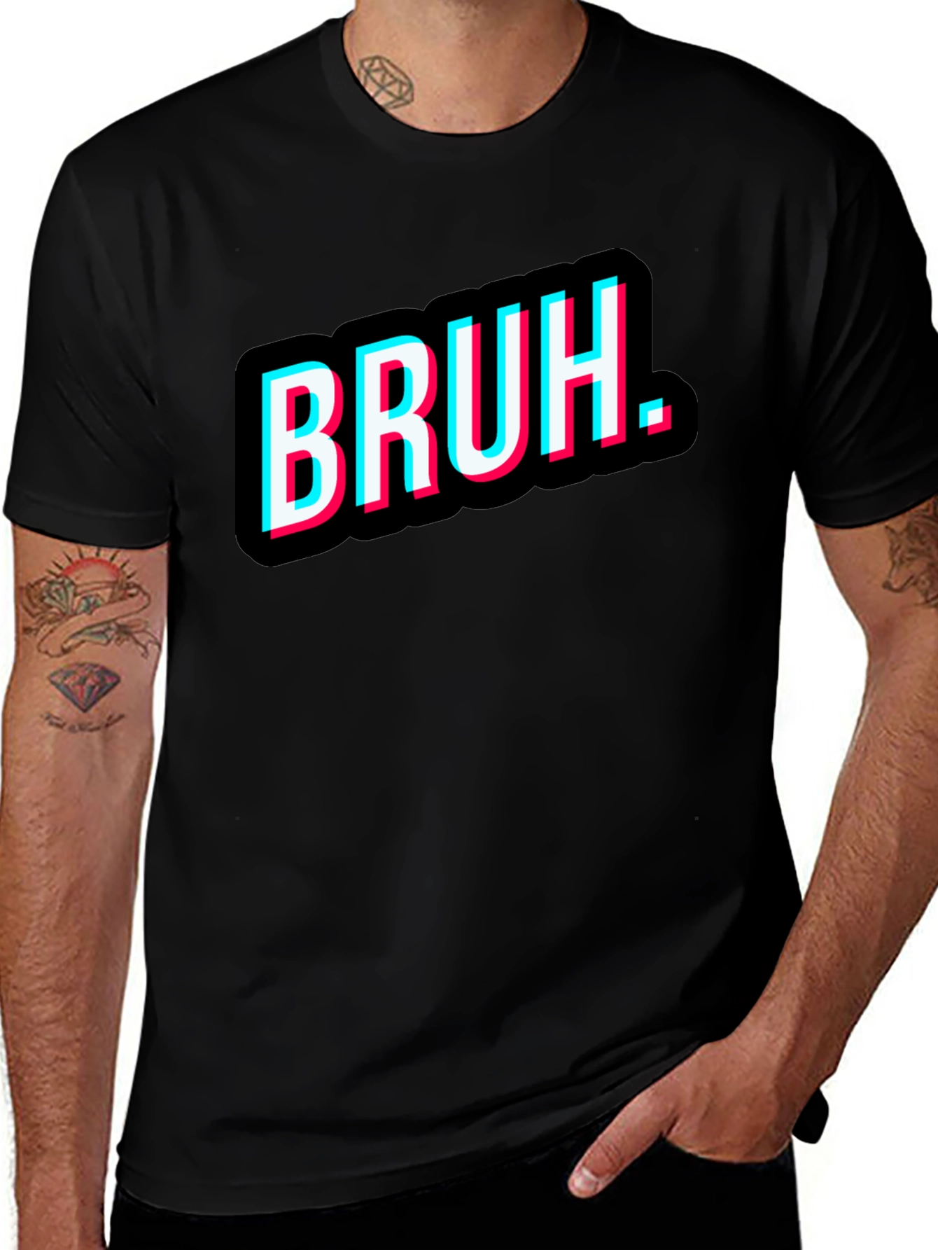 Bruh T-Shirt - Black Trendy Graphic Tee