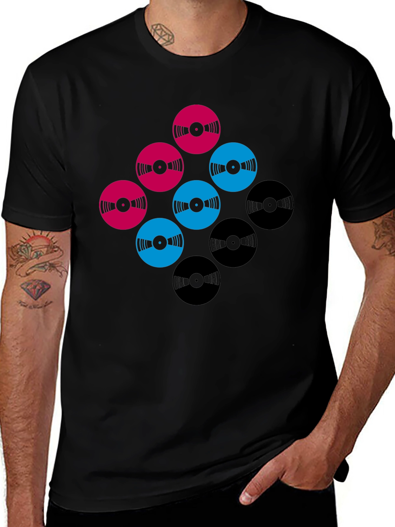 Variant 27 of Retro Vinyl Record T-Shirt - Black Graphic Tee