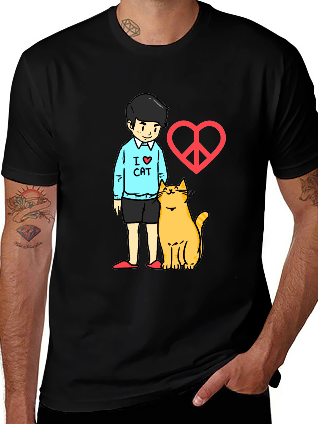 I Heart Cat Graphic Tee - Unisex Casual Shirt