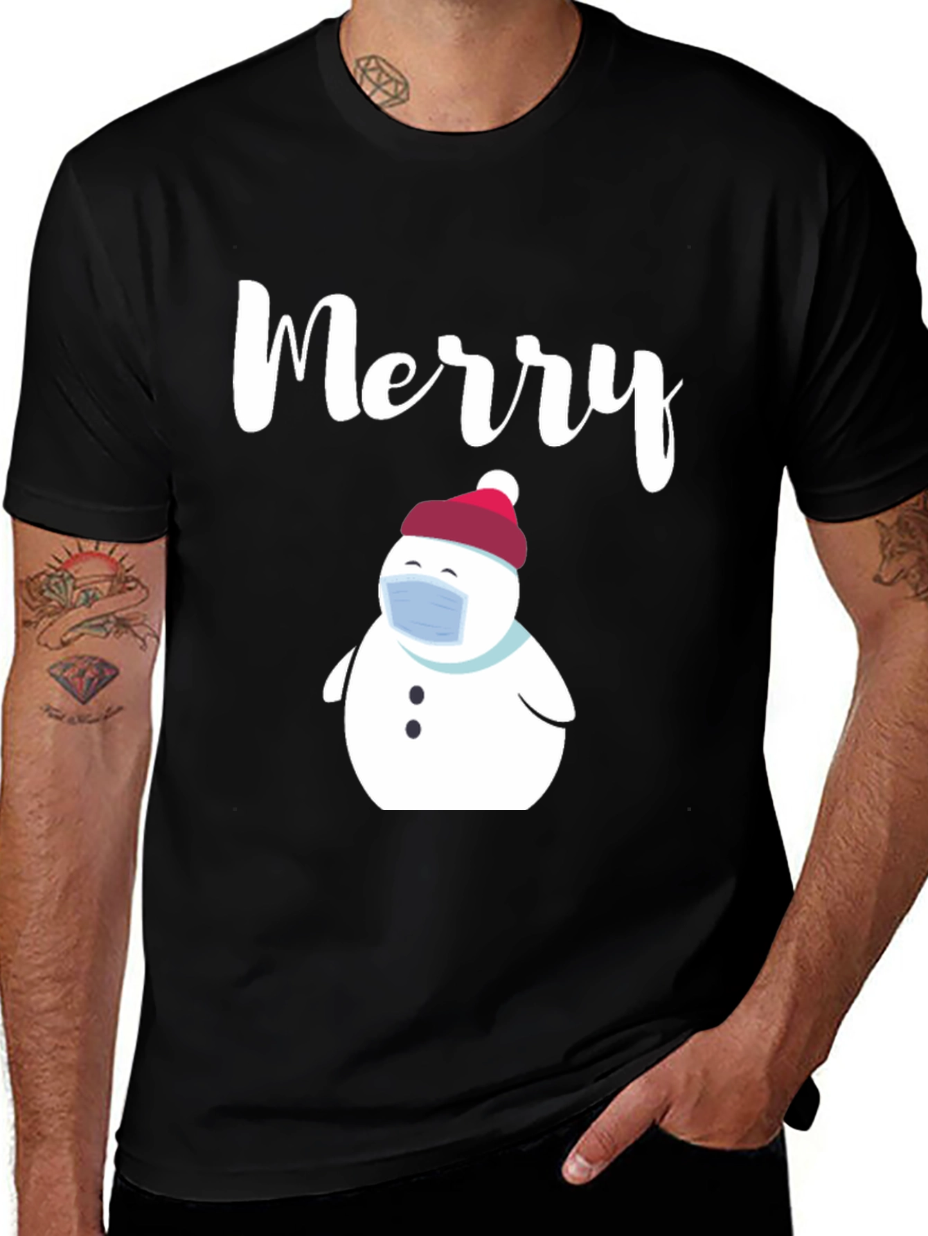 Variant 22 of Merry Masked Snowman T-Shirt