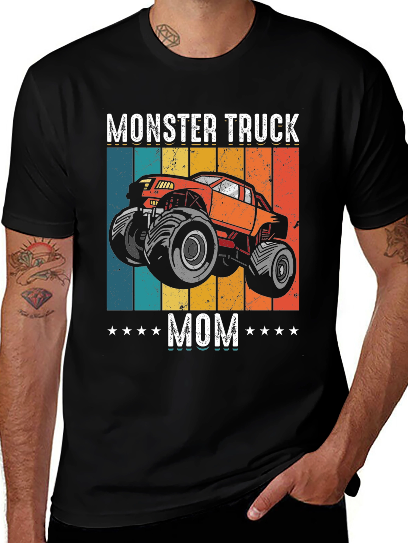 Variant 28 of Monster Truck Mom Graphic Tee - Fun & Stylish!